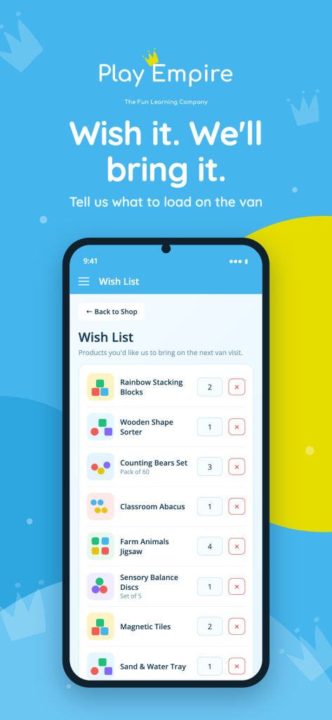 Store panel: wish it, we'll bring it, showing the wish list